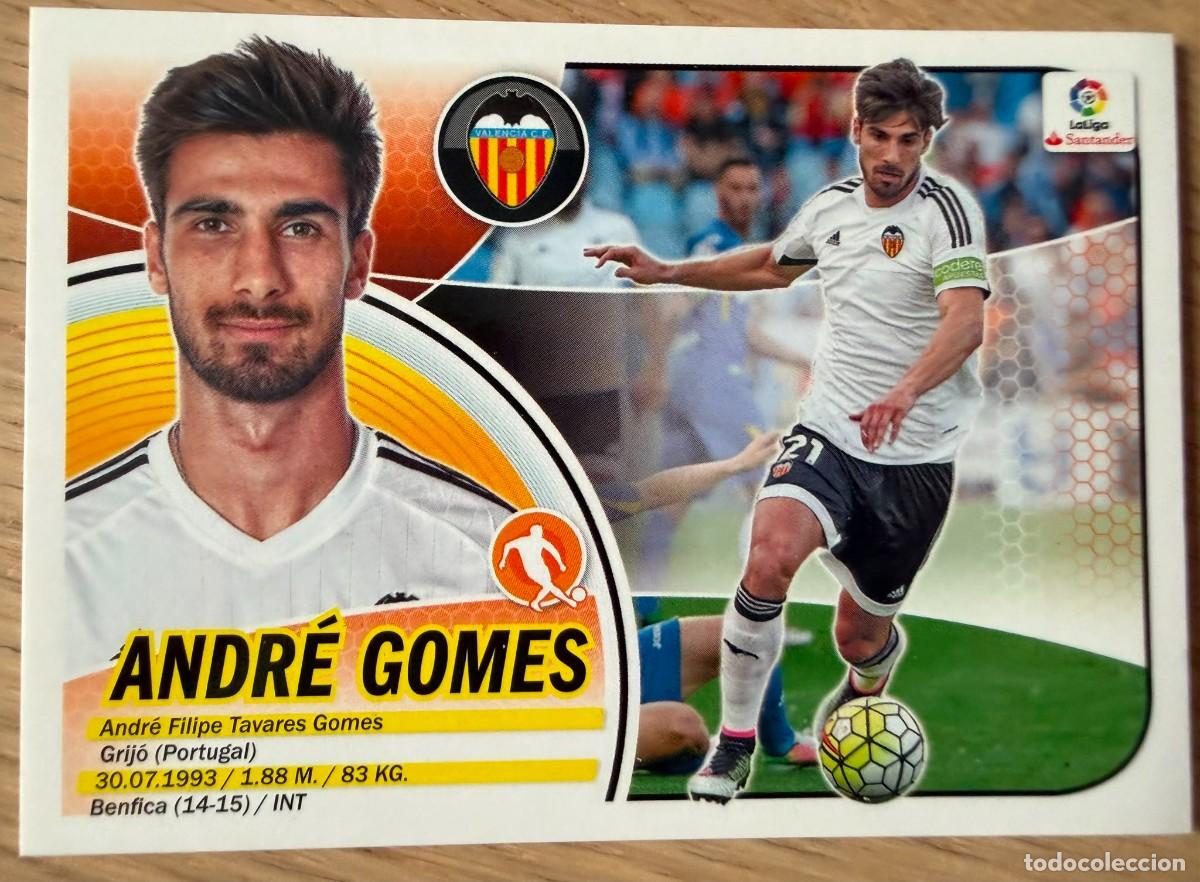 Cromos de f&uacute;tbol: 10 ANDRE GOMES BAJA VALENCIA 16 17 2016 2017 LIGA SANTANDER COLECCIONES ESTE SIN PEGAR STICKER