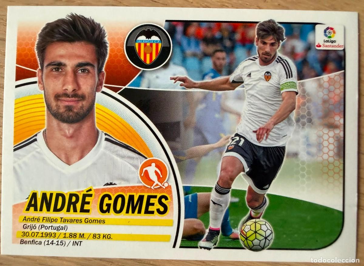 Cromos de f&uacute;tbol: 10 ANDRE GOMES BAJA VALENCIA 16 17 2016 2017 LIGA SANTANDER COLECCIONES ESTE SIN PEGAR STICKER