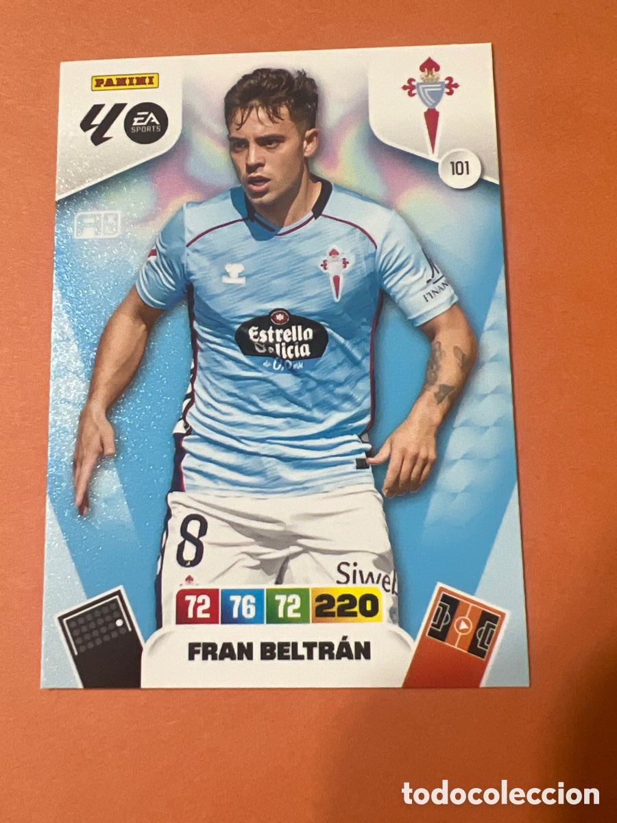 Fu&szlig;ball-Sticker: E321. FRAN BELTR&Aacute;N CELTA DE VIGO NUMERO 101 ADRENALYN 2025 2026