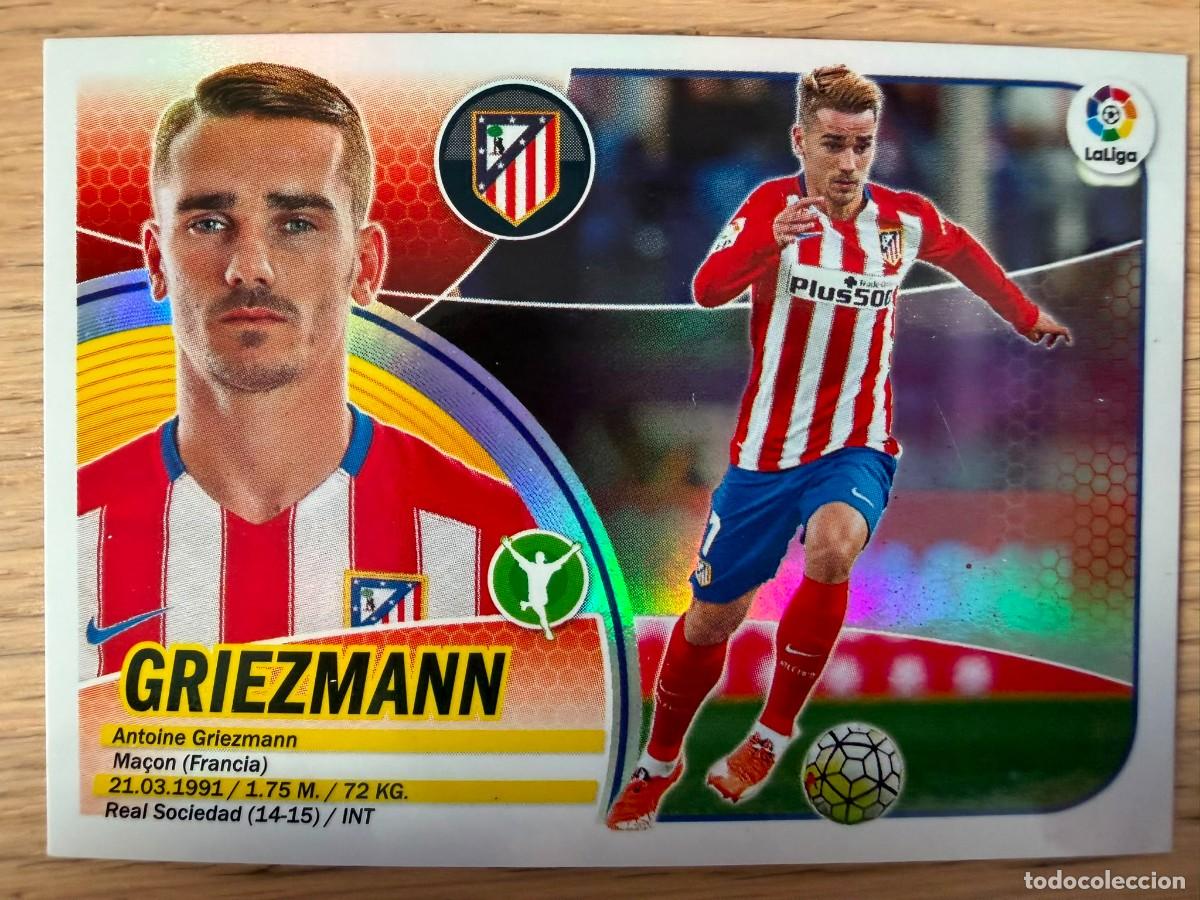 Cromos de f&uacute;tbol: 15 GRIEZMANN BRILLANTE ATLETICO MADRID 16 17 2016 2017 LIGA SANTANDER COLECCIONES ESTE SIN PEGAR