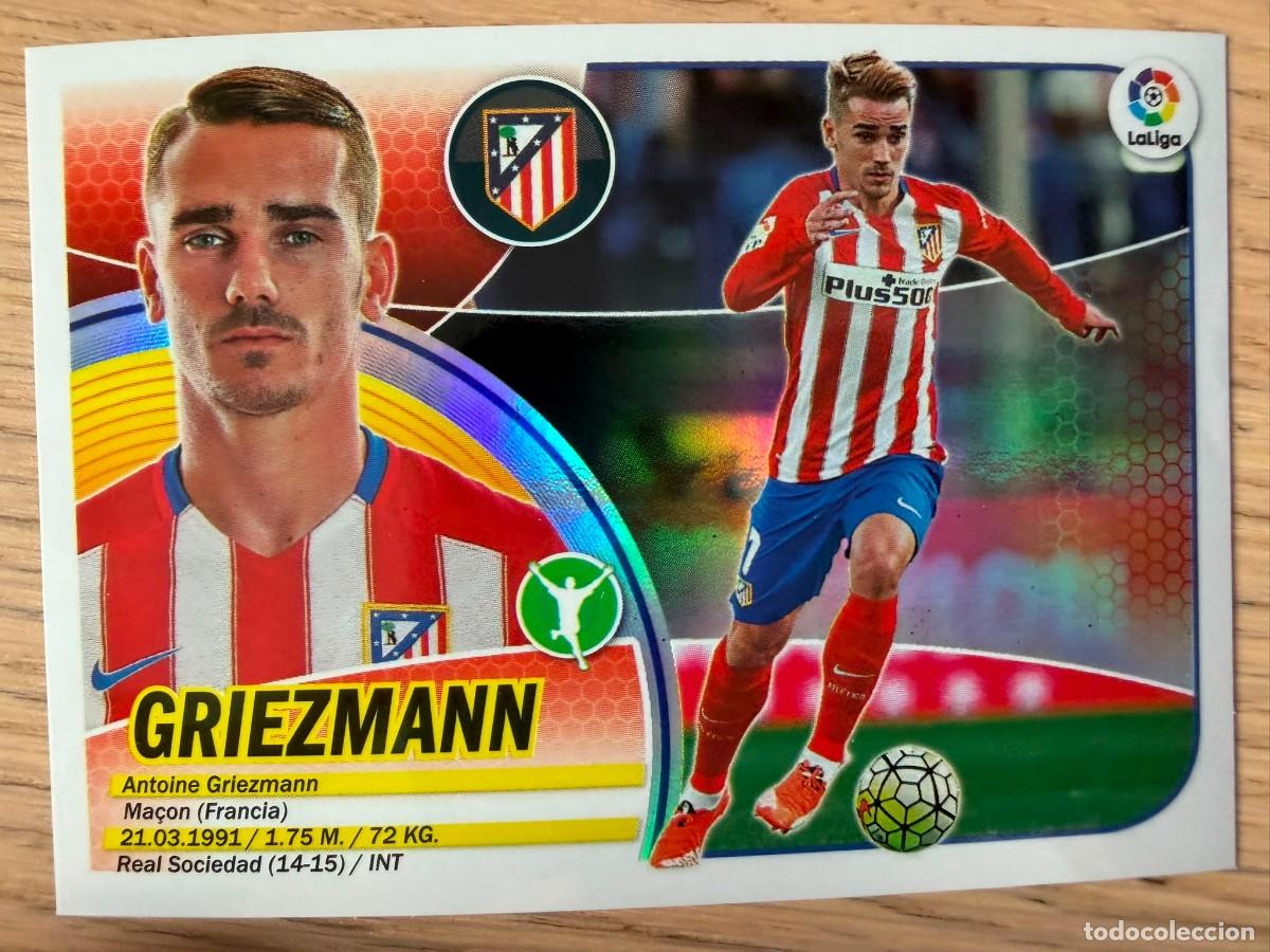 Cromos de f&uacute;tbol: 15 GRIEZMANN BRILLANTE ATLETICO MADRID 16 17 2016 2017 LIGA SANTANDER COLECCIONES ESTE SIN PEGAR