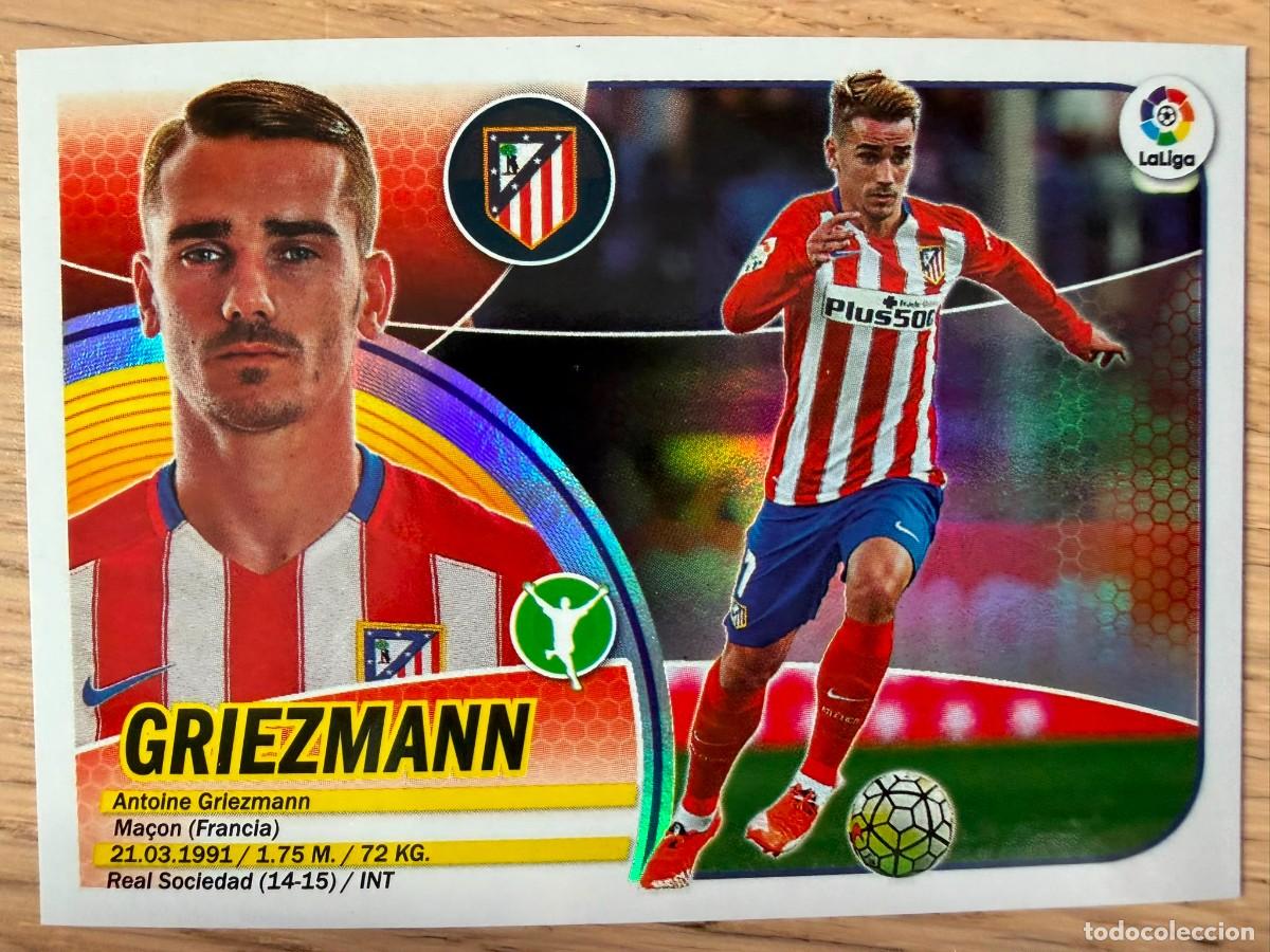 Cromos de f&uacute;tbol: 15 GRIEZMANN BRILLANTE ATLETICO MADRID 16 17 2016 2017 LIGA SANTANDER COLECCIONES ESTE SIN PEGAR
