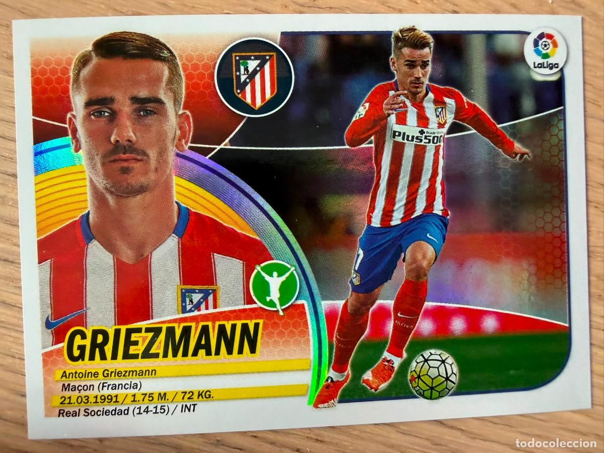 Cromos de f&uacute;tbol: 15 GRIEZMANN BRILLANTE ATLETICO MADRID 16 17 2016 2017 LIGA SANTANDER COLECCIONES ESTE SIN PEGAR