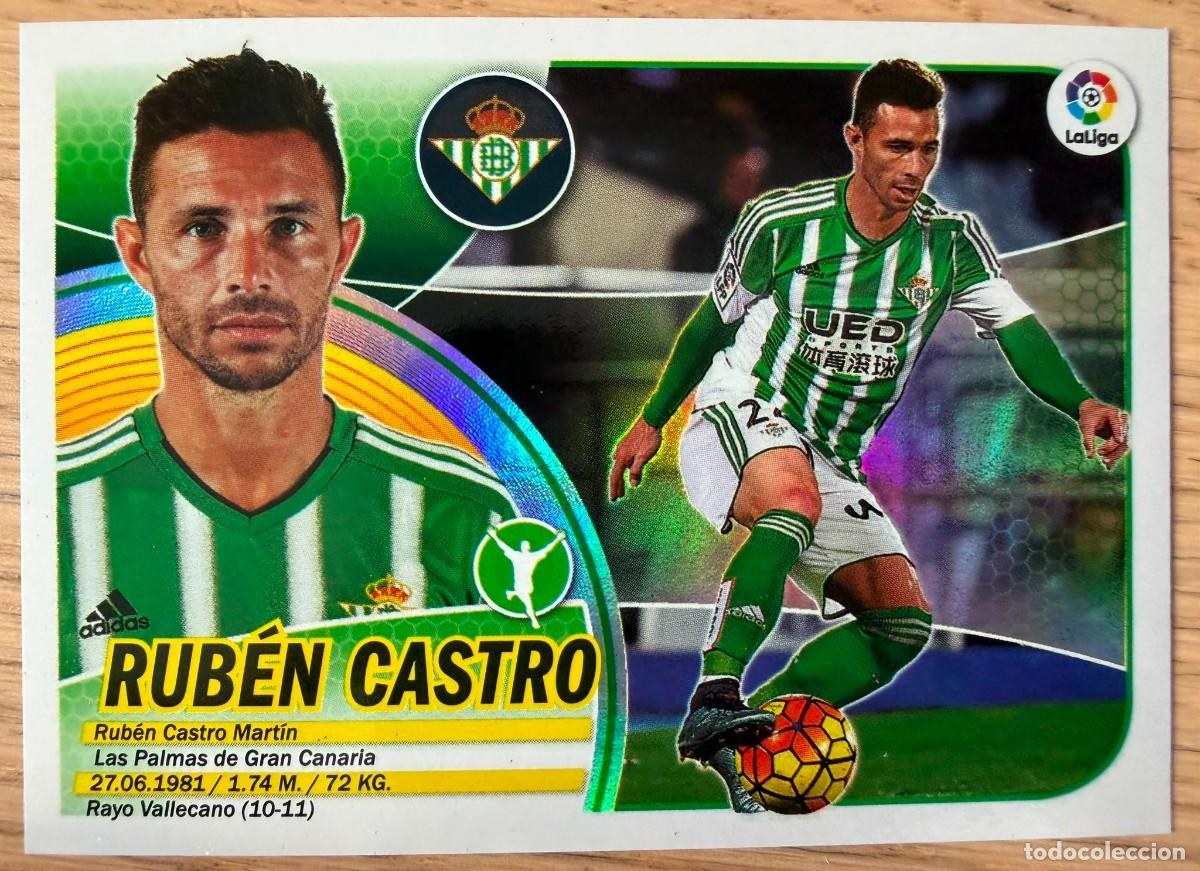 Cromos de f&uacute;tbol: 16 RUBEN CASTRO BRILLANTE REAL BETIS 16 17 2016 2017 LIGA SANTANDER COLECCIONES ESTE SIN PEGAR