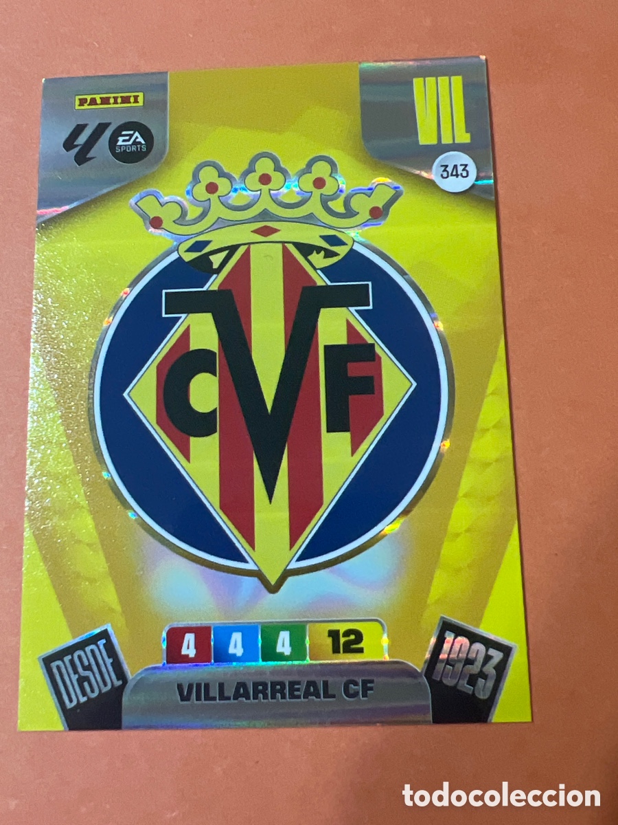 Cromos de f&uacute;tbol: E360. Adrenalyn 25-26 Villarreal 343 escudo