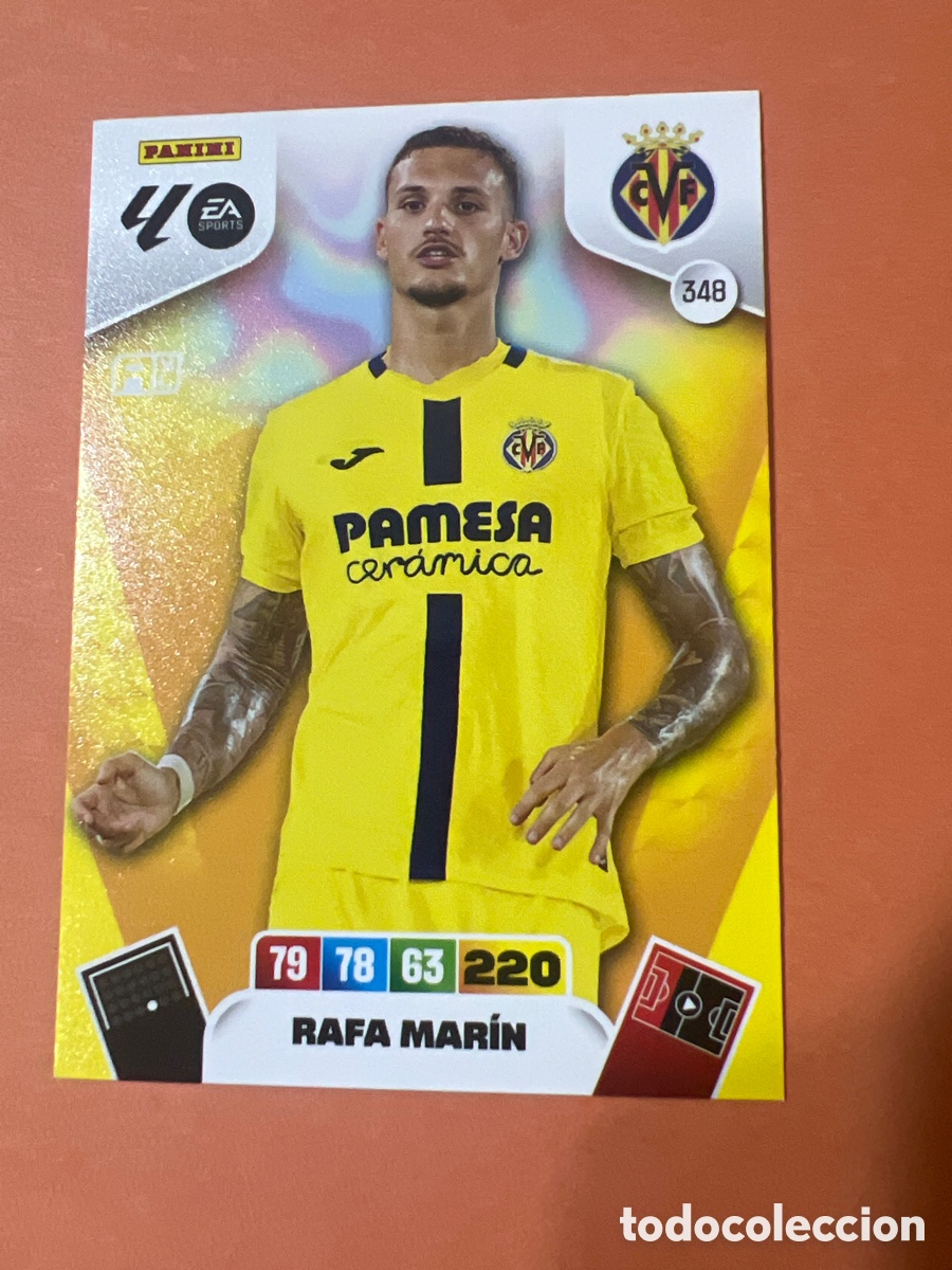 Football Stickers: E366. RAFA MAR&Iacute;N VILLARREAL N&Uacute;MERO 348 ADRENALYN 2025 2026
