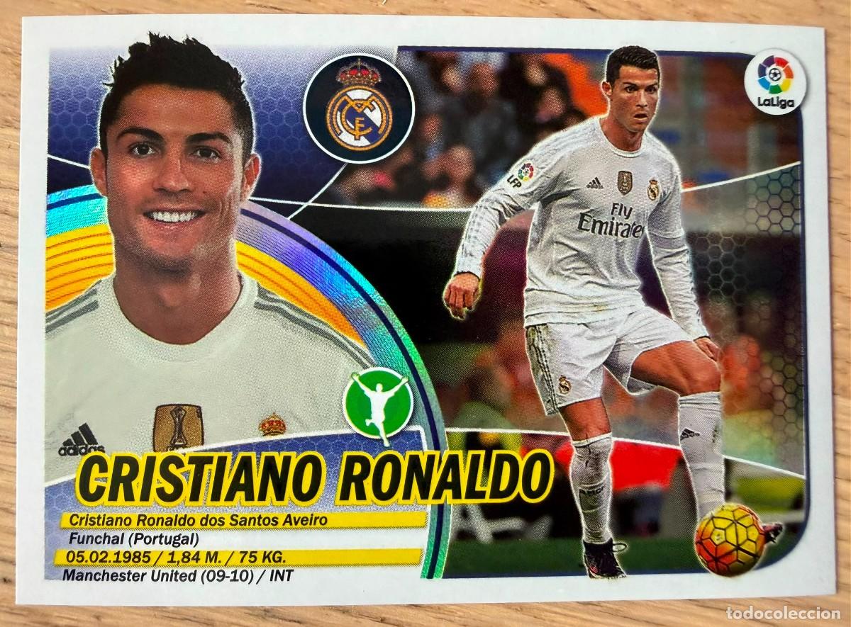 Cromos de f&uacute;tbol: 15 CRISTIANO RONALDO BRILLANTE REAL MADRID 16 17 2016 2017 LIGA SANTANDER COLECCIONES ESTE SIN PEGAR
