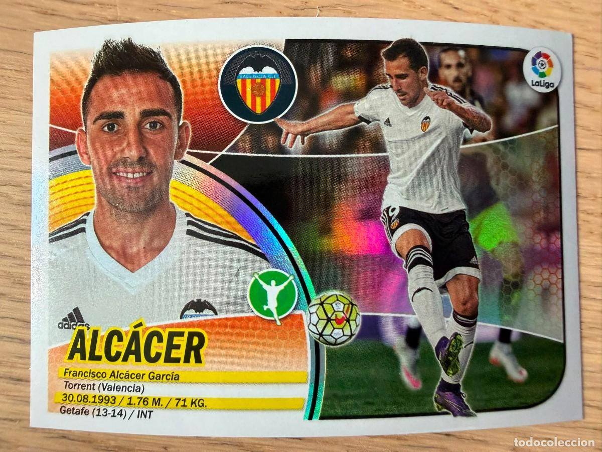 Cromos de f&uacute;tbol: 15 ALCACER BRILLANTE VALENCIA 16 17 2016 2017 LIGA SANTANDER COLECCIONES ESTE SIN PEGAR STICKER