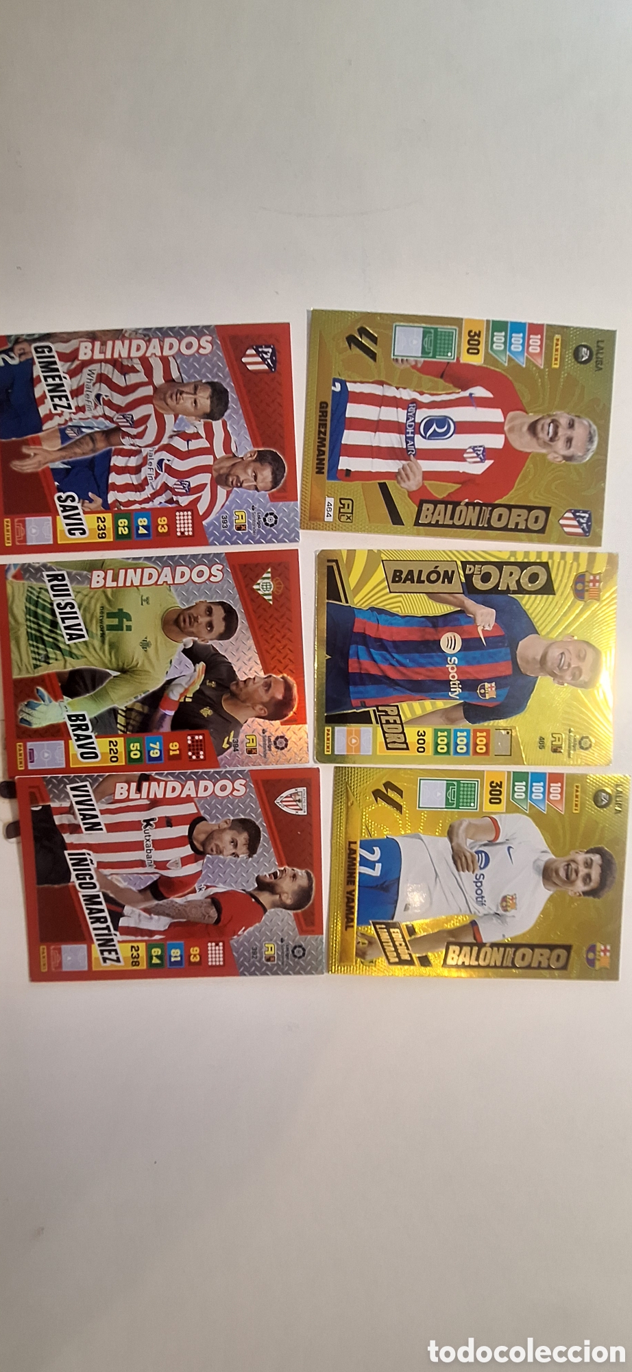 Cromos de f&uacute;tbol: Lote de 6 cartas especiales