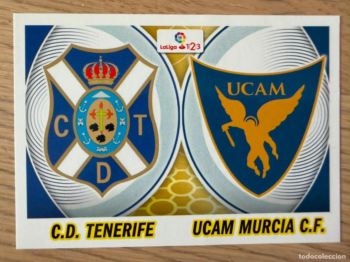 Cromos de f&uacute;tbol: 10 ESCUDO TENERIFE UCAM MURCIA 16 17 2016 2017 LIGA SANTANDER 123 COLECCIONES ESTE SIN PEGAR STICKER