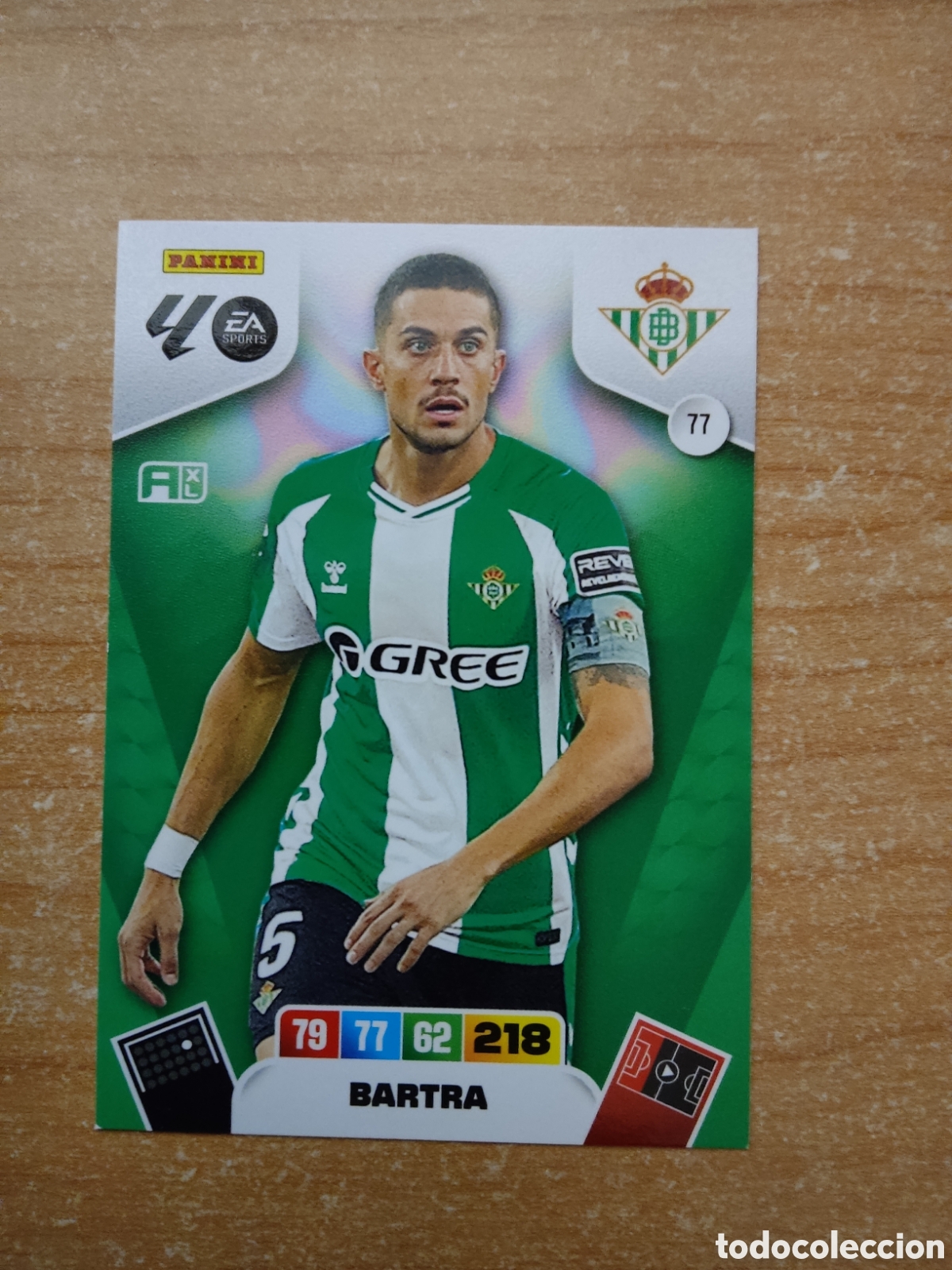 Cromos de f&uacute;tbol: 77 BARTRA REAL BETIS ADRENALYN XL LIGA 2025 2026