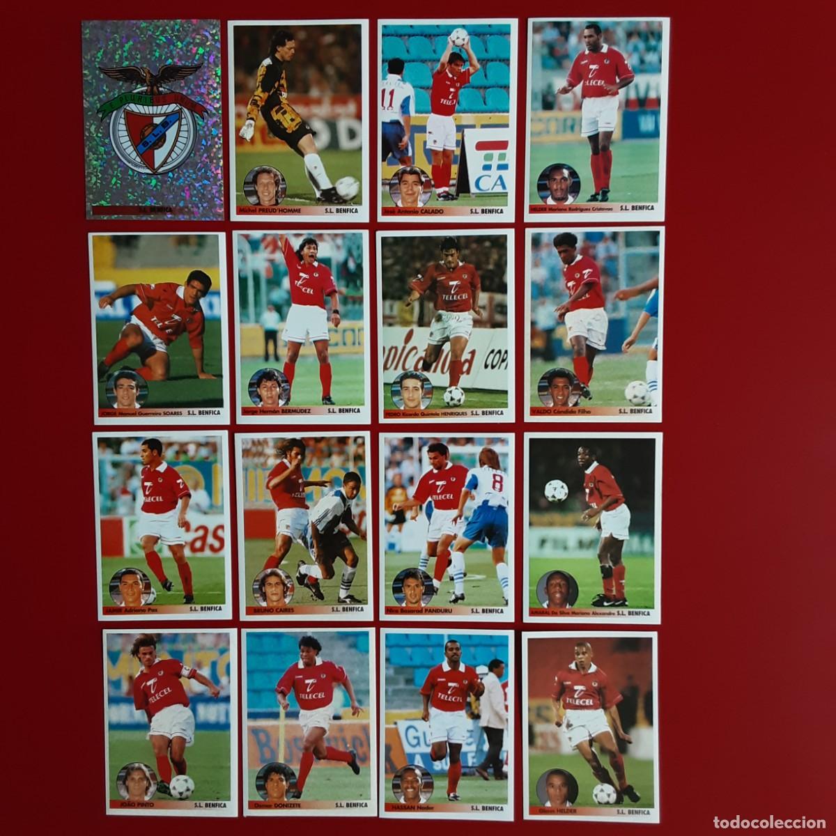 Cromos de f&uacute;tbol: EQUIPO CASI COMPLETO BENFICA LOS MEJORES EQUIPOS DE EUROPA 96/97 PANINI-NUNCA PEGADO- FALTA DIMAS