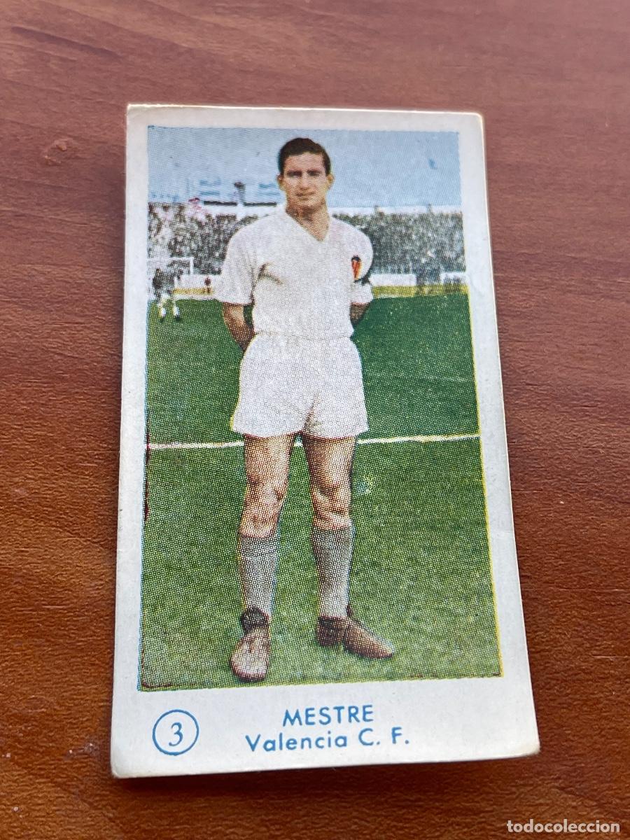 Cromos de f&uacute;tbol: MESTRE 3 VALENCIA Gr&aacute;ficas Bachende liga 1957 1958 sin pegar