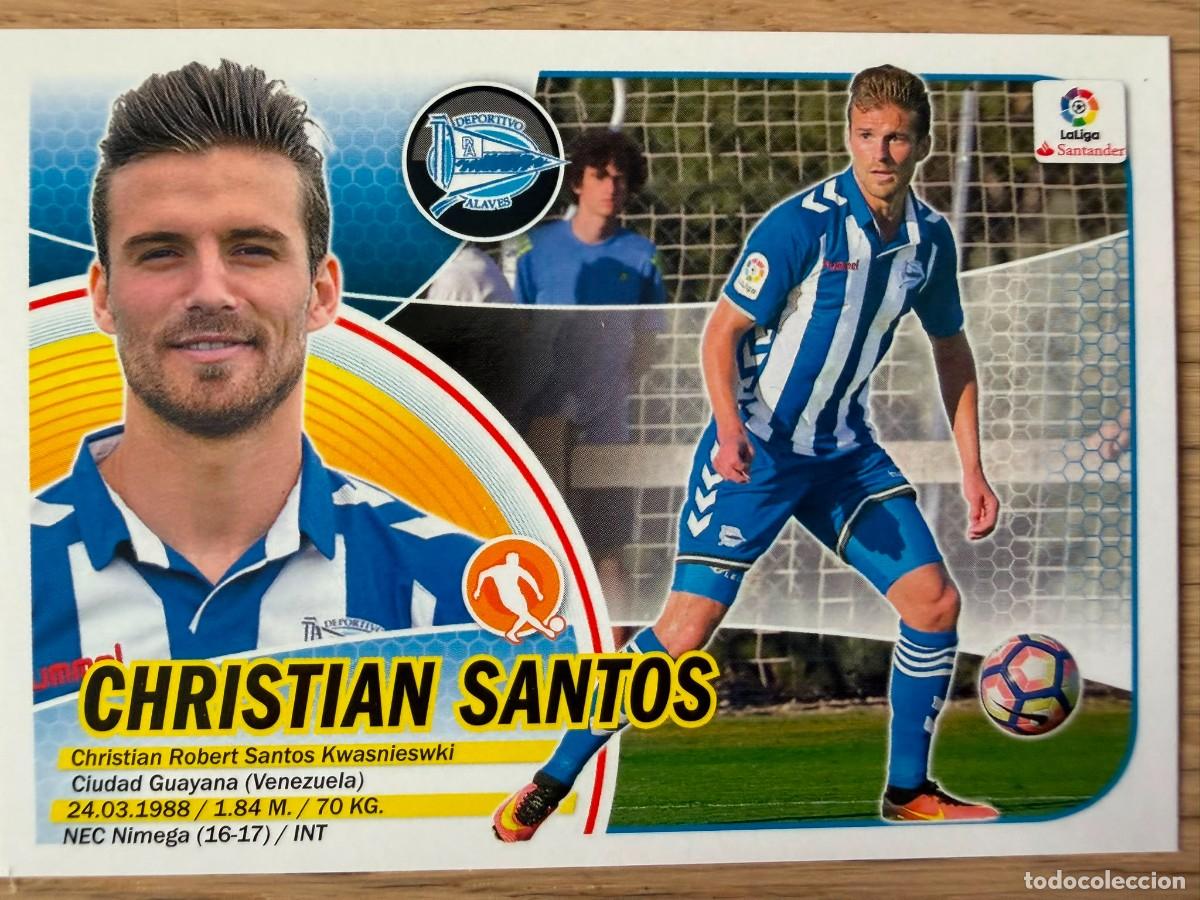 Cromos de f&uacute;tbol: 10 CHRISTIAN SANTOS ALAVES 2&ordm; EDICION 16 17 2016 2017 LIGA SANTANDER COLECCIONES ESTE SIN PEGAR