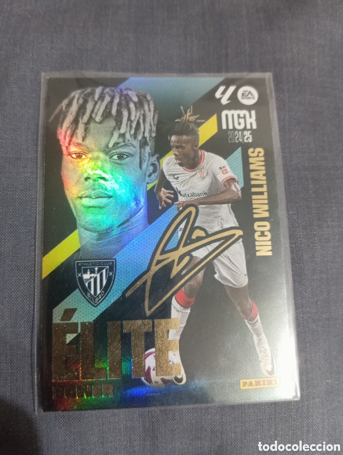 Cromos de f&uacute;tbol: Nico Williams Athletic de Bilbao &Eacute;LITE POWER n&deg;P 11 / PANINI MEGACRACKS 2024/2025
