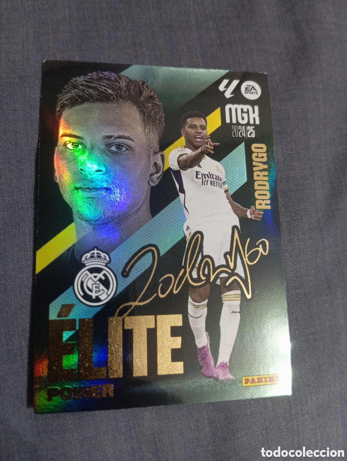 Cromos de f&uacute;tbol: Rodrygo Real Madrid &Eacute;LITE POWER n&deg;P 14 / PANINI MEGACRACKS 2024/2025
