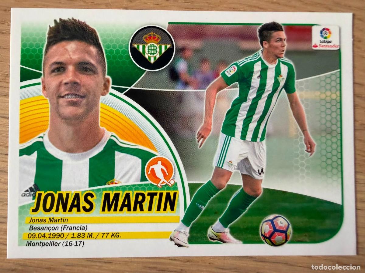 Cromos de f&uacute;tbol: 8 JONAS MARTIN REAL BETIS 2&ordm; EDICION 16 17 2016 2017 LIGA SANTANDER COLECCIONES ESTE SIN PEGAR