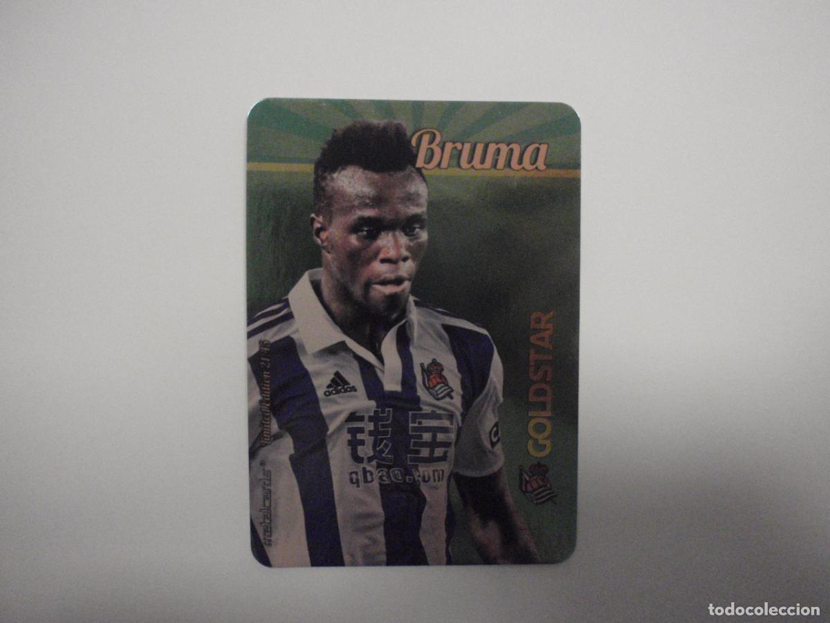 Cromos de f&uacute;tbol: 21/45 BRUMA Real Sociedad GOLDSTAR LIMITED EDITION. LAS FICHAS QUIZ DE LA LIGA 2015 2016 MUNDICROMO