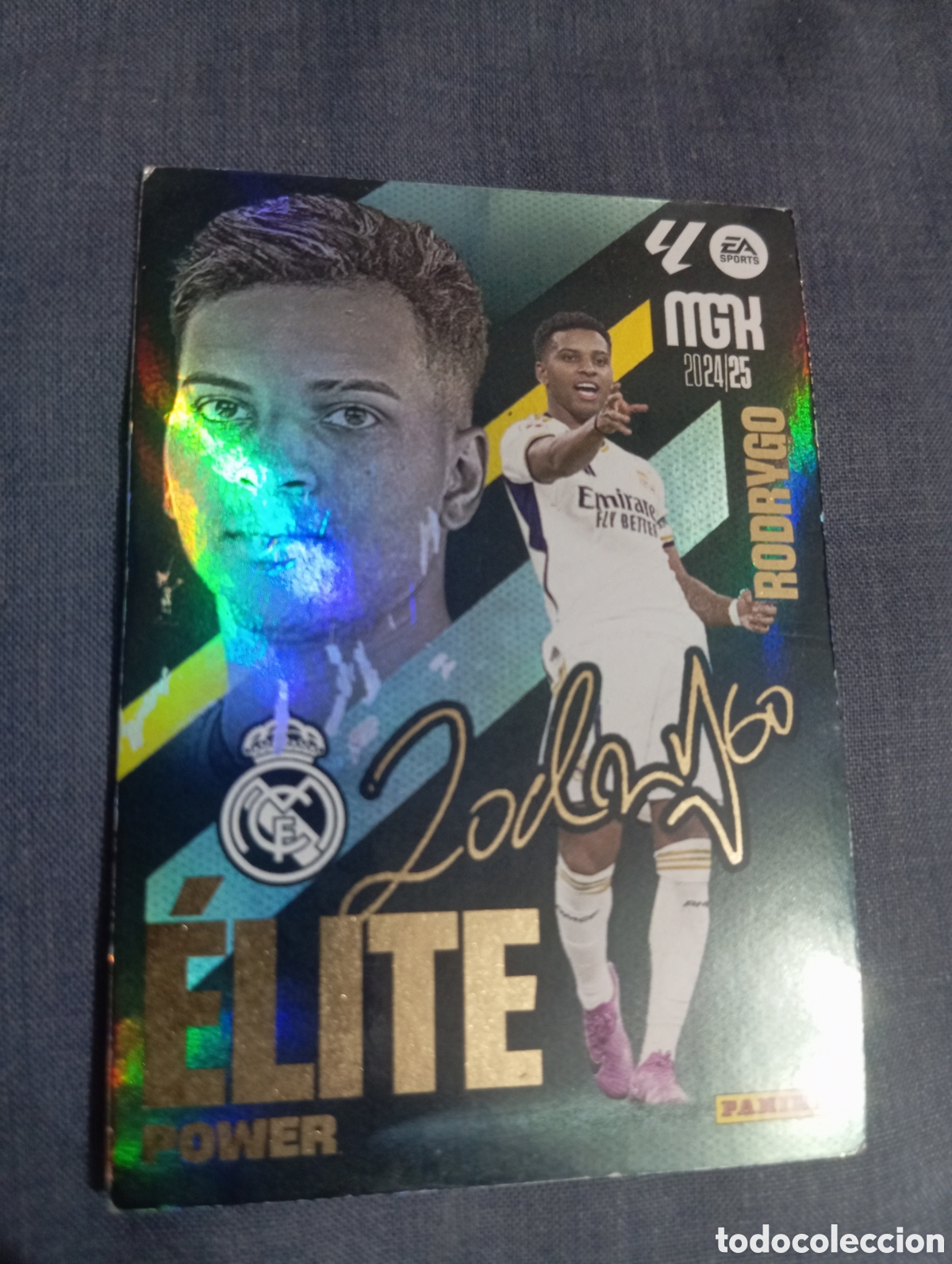 Cromos de f&uacute;tbol: Rodrygo Real Madrid &Eacute;LITE POWER n&deg;P 14 / PANINI MEGACRACKS 2024/2025