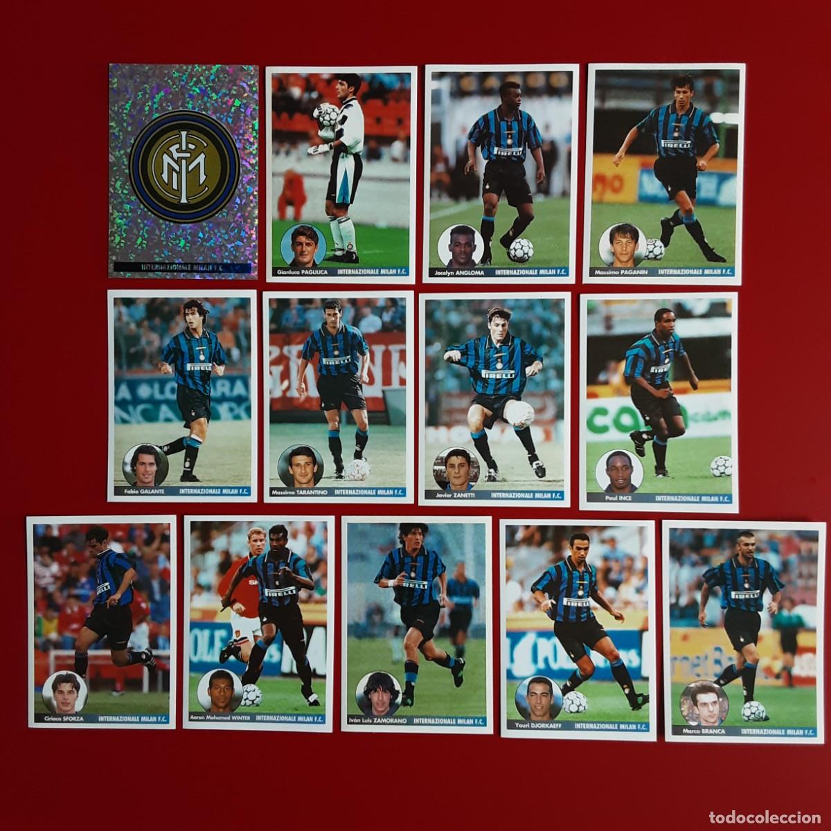 Cromos de f&uacute;tbol: EQUIPO COMPLETO INTER DE MILAN LOS MEJORES EQUIPOS DE EUROPA 96/97 PANINI-NUNCA PEGADO