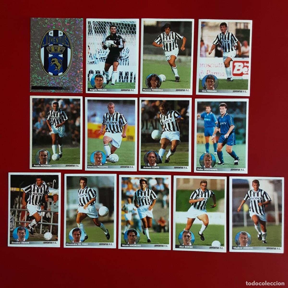 Cromos de f&uacute;tbol: EQUIPO COMPLETO JUVENTUS LOS MEJORES EQUIPOS DE EUROPA 96/97 PANINI-NUNCA PEGADO-ZIDANE