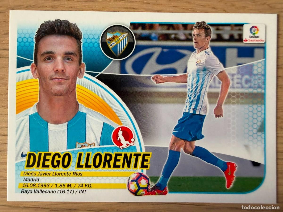 Cromos de f&uacute;tbol: 4 DIEGO LLORENTE MALAGA 2&ordm; EDICION 16 17 2016 2017 LIGA SANTANDER COLECCIONES ESTE SIN PEGAR STICKER