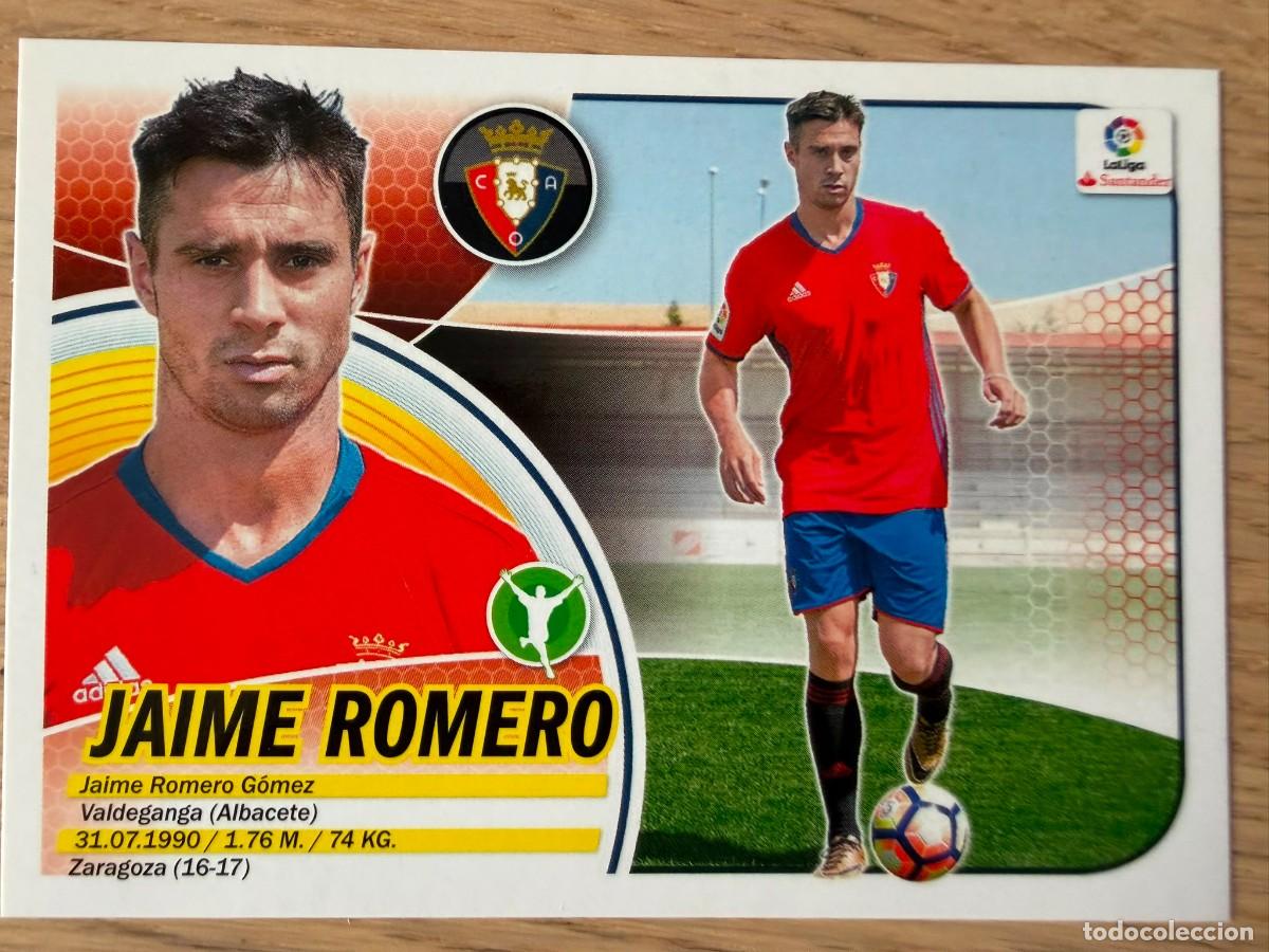 Football Stickers: 14 JAIME ROMERO OSASUNA 2&ordm; EDICION 16 17 2016 2017 LIGA SANTANDER COLECCIONES ESTE SIN PEGAR STICKER