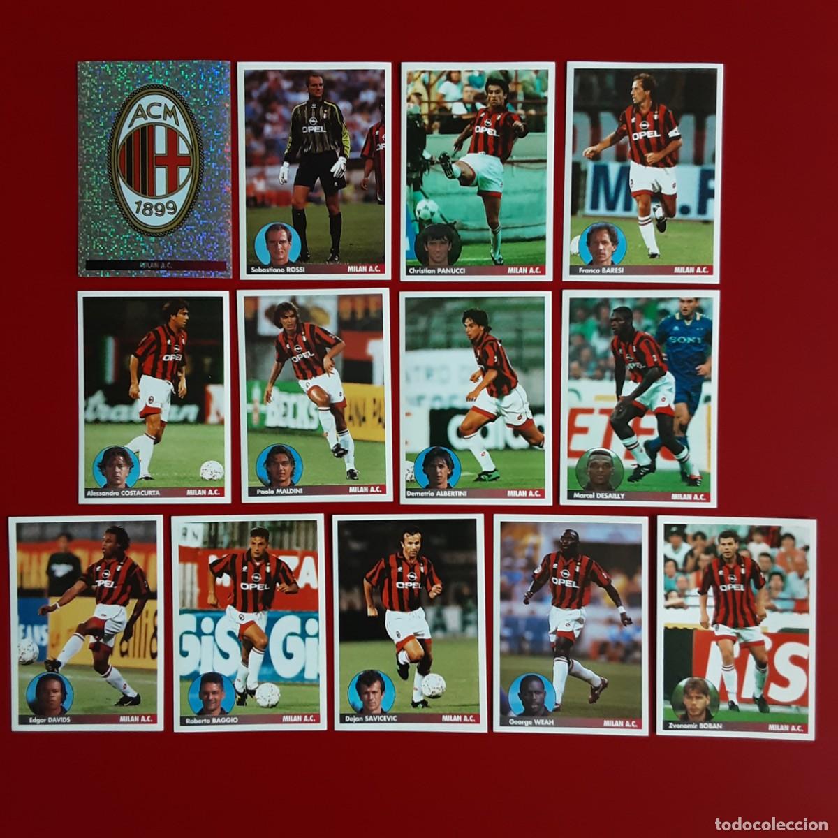 Football Stickers: EQUIPO COMPLETO MILAN LOS MEJORES EQUIPOS DE EUROPA 1996/1997 PANINI-NUNCA PEGADO