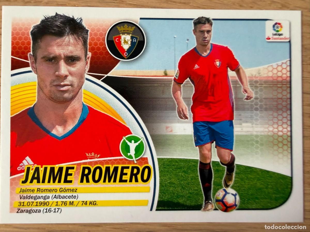 Football Stickers: 14 JAIME ROMERO OSASUNA 2&ordm; EDICION 16 17 2016 2017 LIGA SANTANDER COLECCIONES ESTE SIN PEGAR STICKER