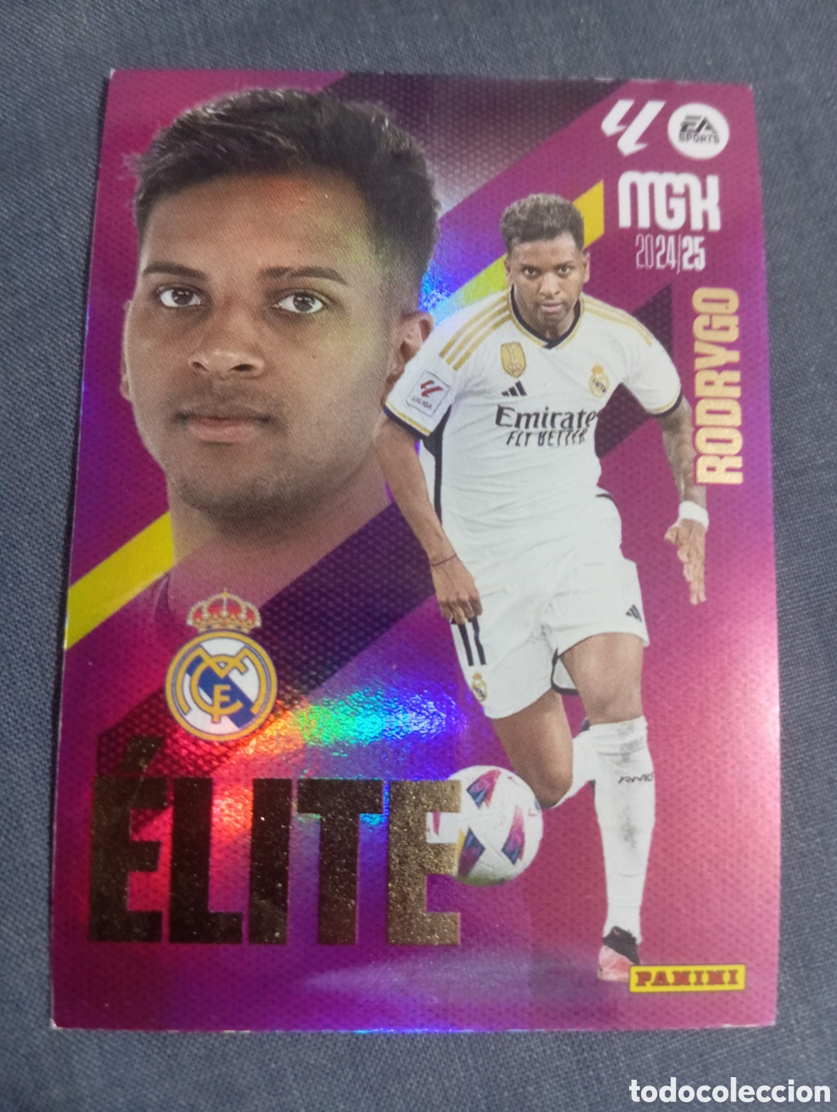 Cromos de f&uacute;tbol: Rodrygo Real Madrid &Eacute;LITE n&deg;14 / PANINI MEGACRACKS 2024/2025