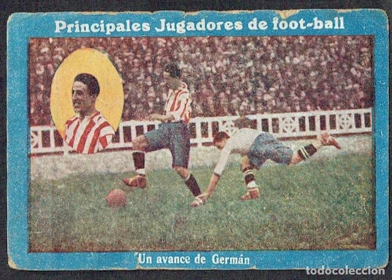 Cromos de f&uacute;tbol: Principales jugadores Football. Cromo f&uacute;tbol Germ&aacute;n Atlhetic Bilbao, Chocolates Romero.