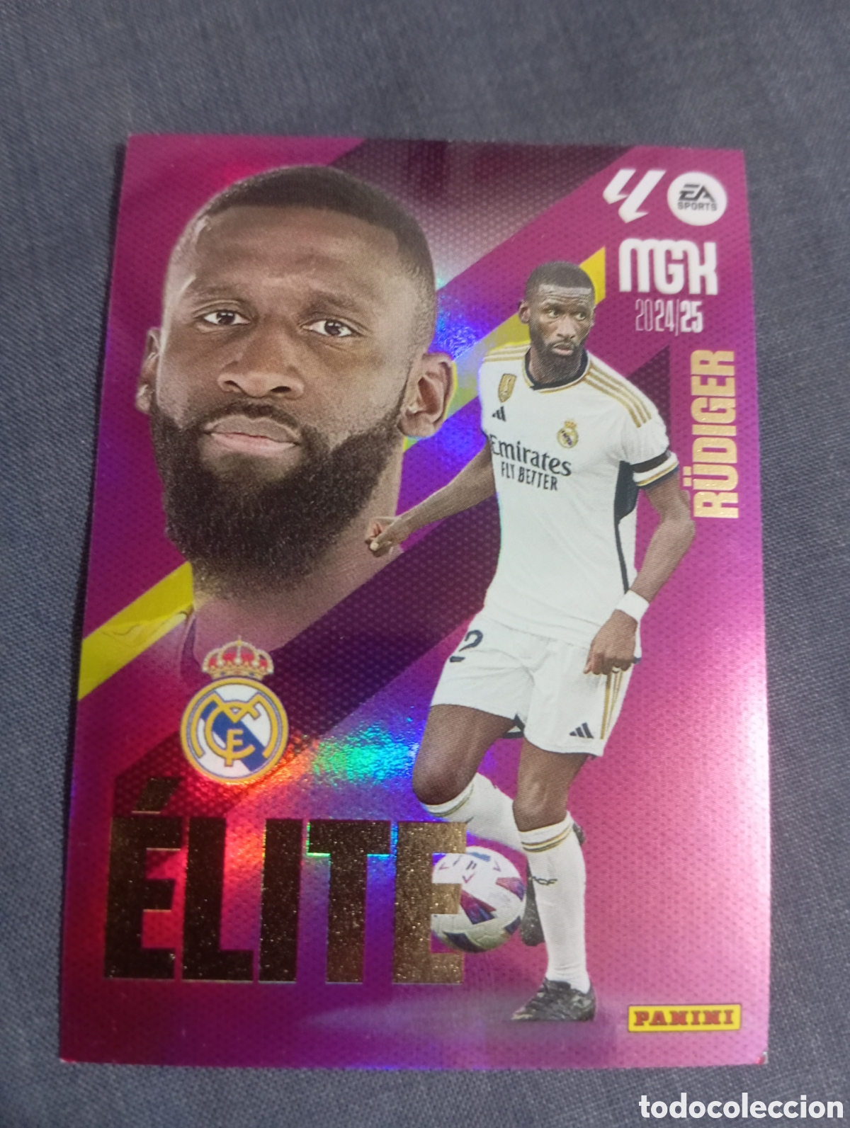 Cromos de f&uacute;tbol: R&uuml;diger Real Madrid &Eacute;LITE n&deg;15 / PANINI MEGACRACKS 2024/2025