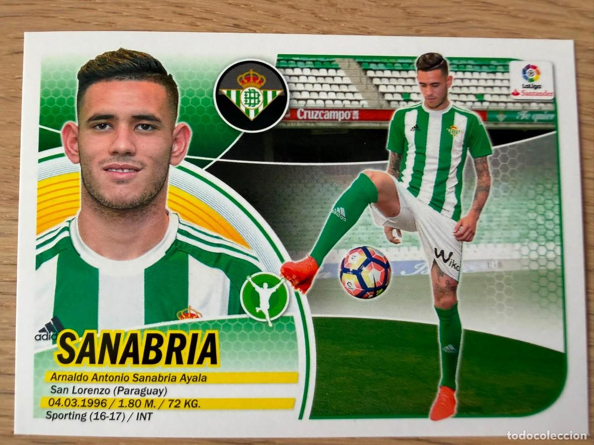 Cromos de f&uacute;tbol: SANABRIA FICHAJE 19 REAL BETIS 16 17 2016 2017 LIGA SANTANDER COLECCIONES ESTE SIN PEGAR STICKER