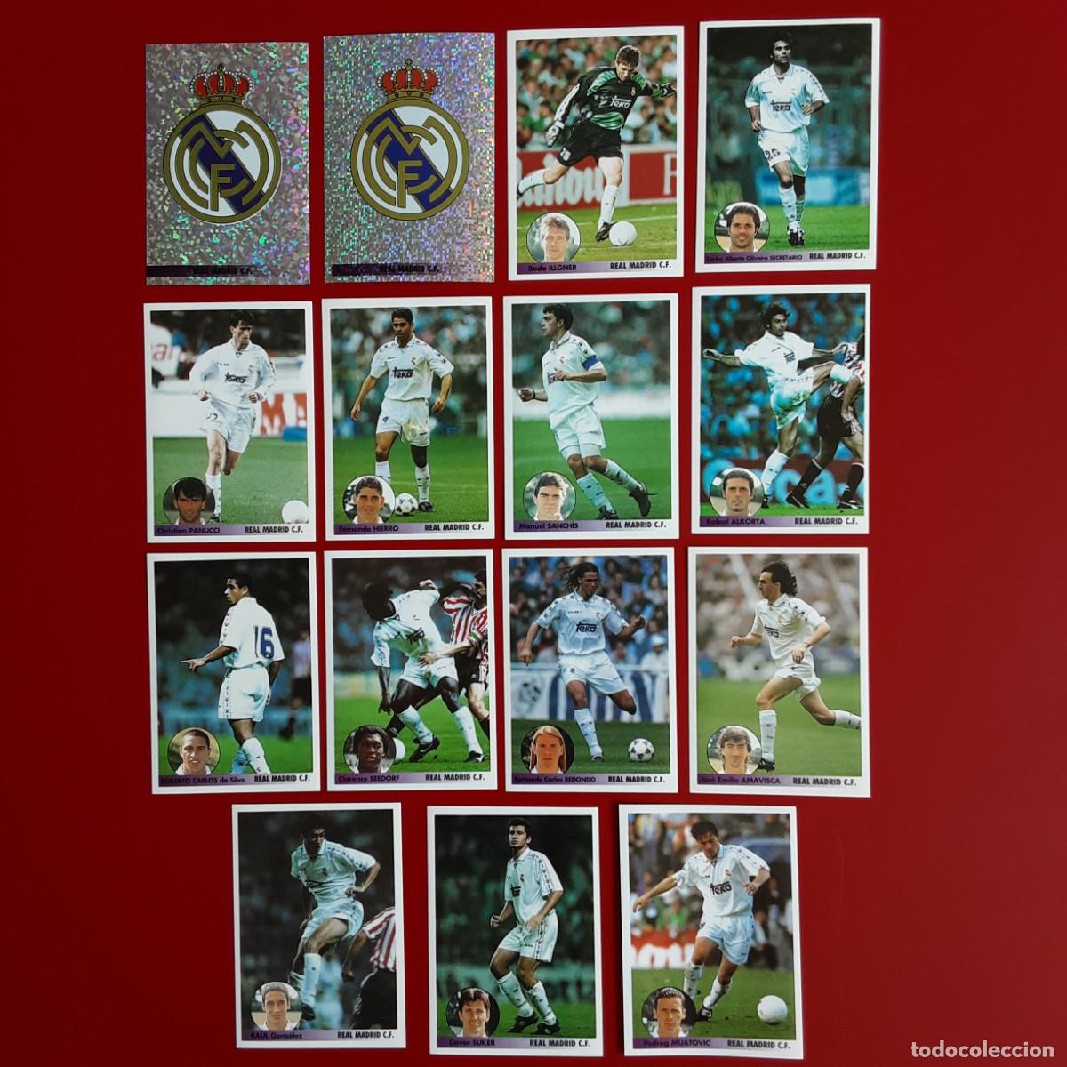 Cromos de f&uacute;tbol: EQUIPO COMPLETO REAL MADRID LOS MEJORES EQUIPOS DE EUROPA 1996/1997 PANINI-NUNCA PEGADO