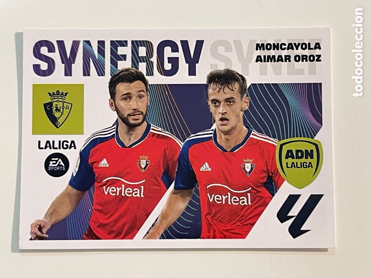 Cromos de f&uacute;tbol: Cromo SINERGY MONCAYOLA-AIMAR OROZ colecci&oacute;n album de cromos LIGA 2023-24 Coleccciones Este Panini