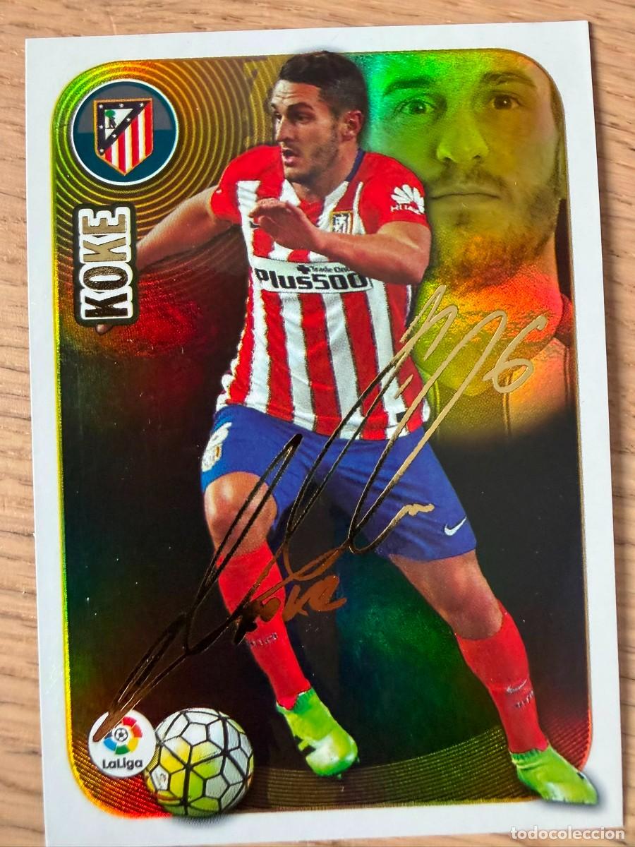 Football Stickers: 9 KOKE FIRMADO SERIE ORO ATLETICO MADRID 16 17 2016 2017 LIGA SANTANDER COLECCIONES ESTE SIN PEGAR