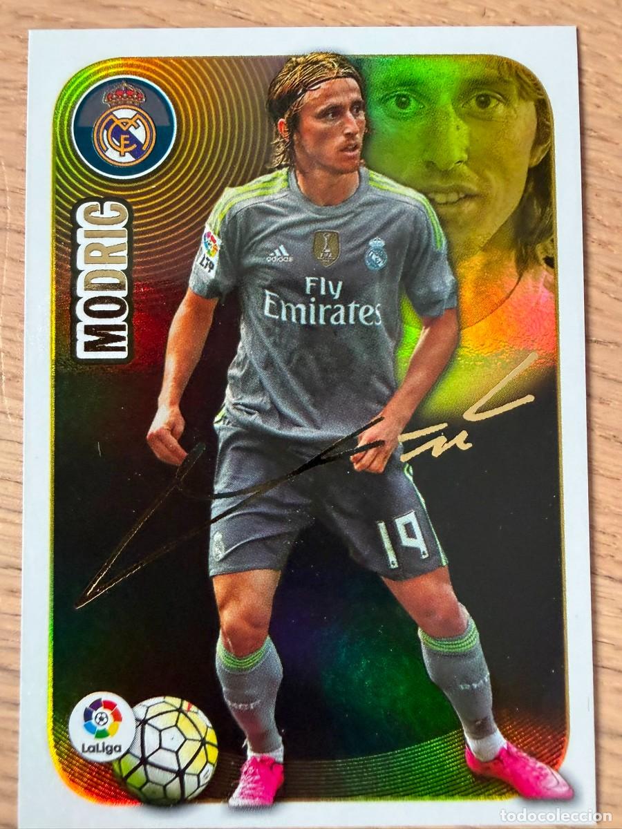 Cromos de f&uacute;tbol: 12 MODRIC FIRMADO SERIE ORO REAL MADRID 16 17 2016 2017 LIGA SANTANDER COLECCIONES ESTE SIN PEGAR