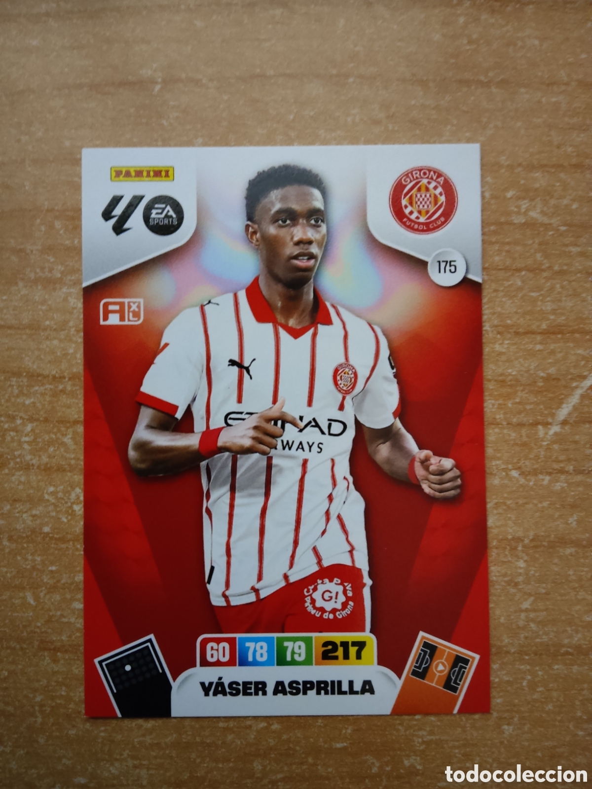 Cromos de f&uacute;tbol: 175 YASER ASPRILLA GIRONA ADRENALYN XL LIGA 2025 2026