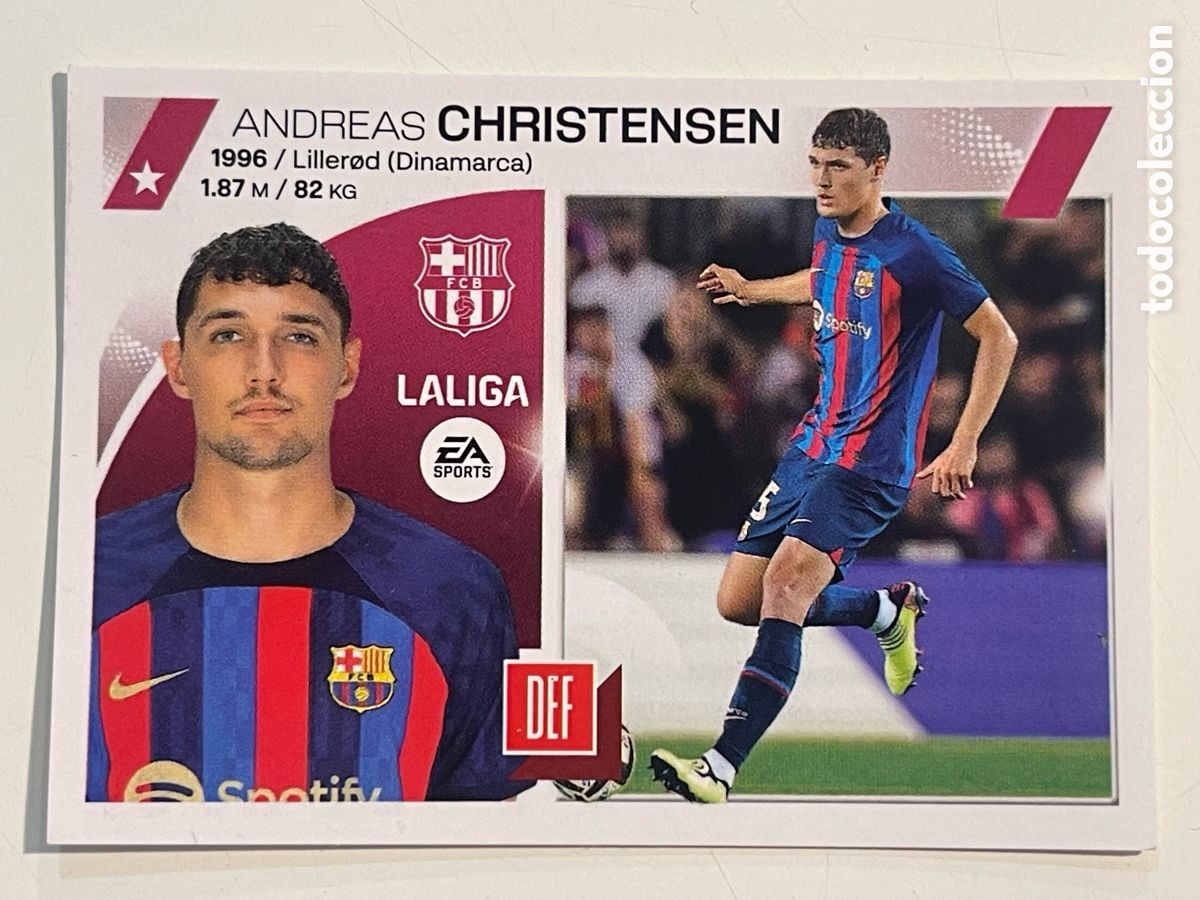Cromos de f&uacute;tbol: Cromo ANDREAS CHRISTENSEN colecci&oacute;n album de cromos LIGA 2023-24 Coleccciones Este Panini