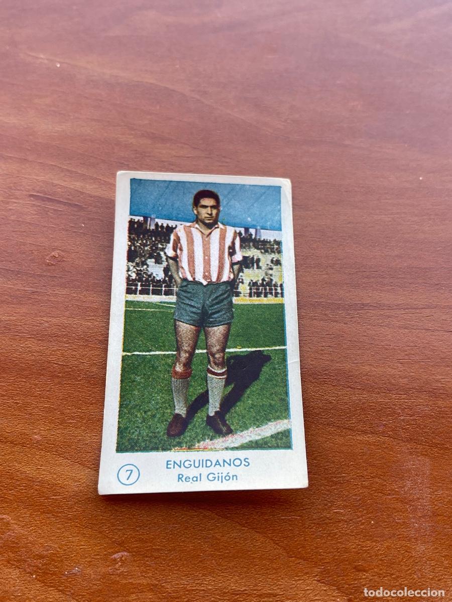Cromos de f&uacute;tbol: ENGUIDANOS 7 GIJ&Oacute;N Gr&aacute;ficas Bachende liga 1957 1958 sin pegar