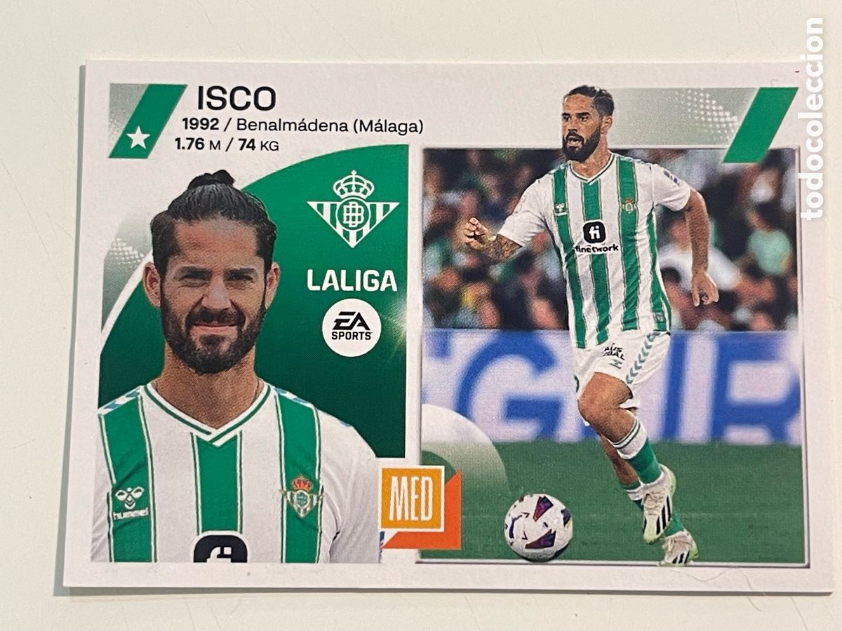 Cromos de f&uacute;tbol: Cromo ISCO &rdquo;REAL BETIS&rdquo; colecci&oacute;n album de cromos LIGA 2023-24 Coleccciones Este Panini