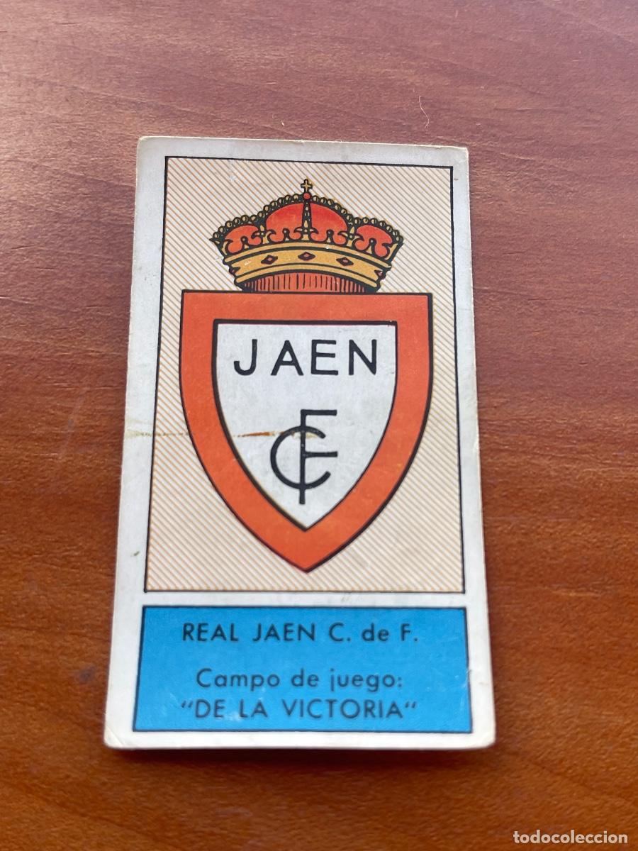 Cromos de f&uacute;tbol: ESCUDO JA&Eacute;N Gr&aacute;ficas Bachende liga 1957 1958 sin pegar
