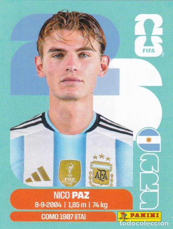 Cromos de f&uacute;tbol: FIFA WORLD CUP 2026 * NICO PAZ N&ordm; 14 * DE ARGENTINA - NUEVO DE SOBRE (A-18)