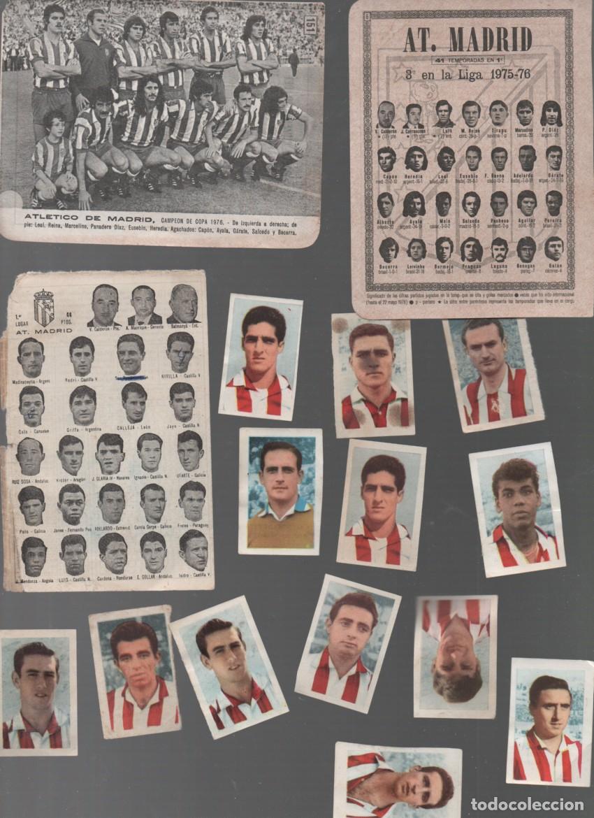 Cromos de f&uacute;tbol: FUTBOL: ATLETICO DE MADRID. LOTE DE OBJETOS DEL CLUB: CROMOS, FICHAS..... VER DESCRIPCION.
