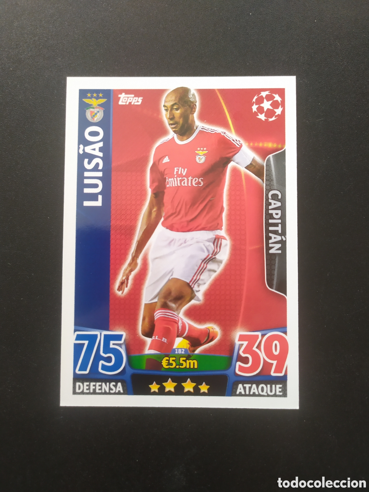Cromos de f&uacute;tbol: UEFA Champions match attax topps 2015 2016 15 16 Luisao n&deg; 182 Benfica