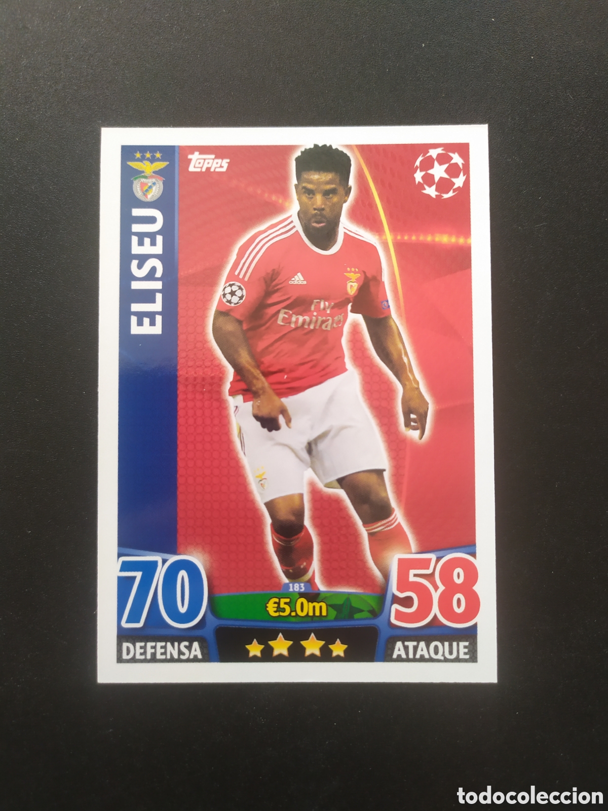 Cromos de f&uacute;tbol: UEFA Champions match attax topps 2015 2016 15 16 Eliseu n&deg; 183 Benfica