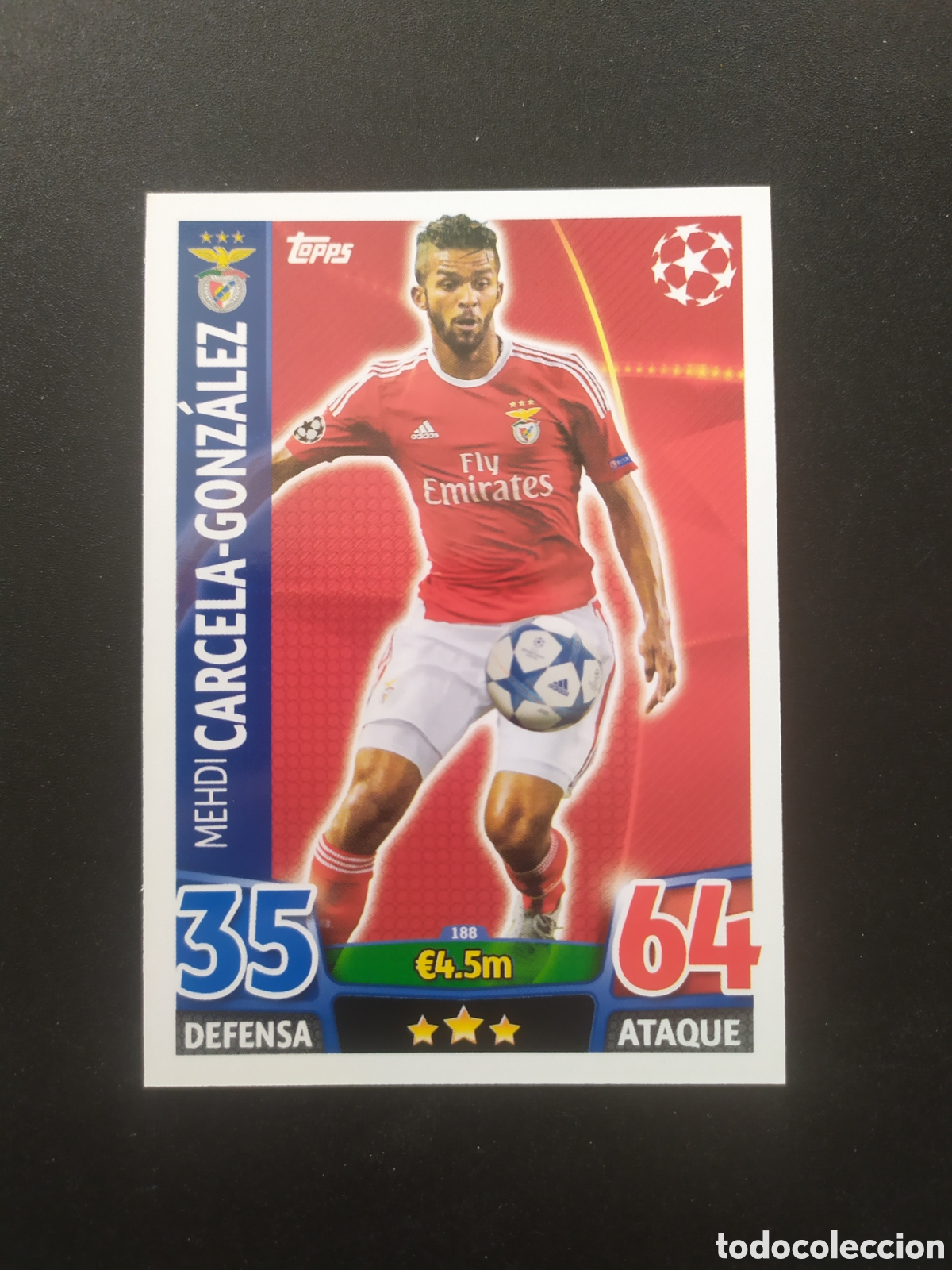 Cromos de f&uacute;tbol: UEFA Champions match attax topps 2015 2016 15 16 Carcela-Gonzalez n&deg; 188 Benfica