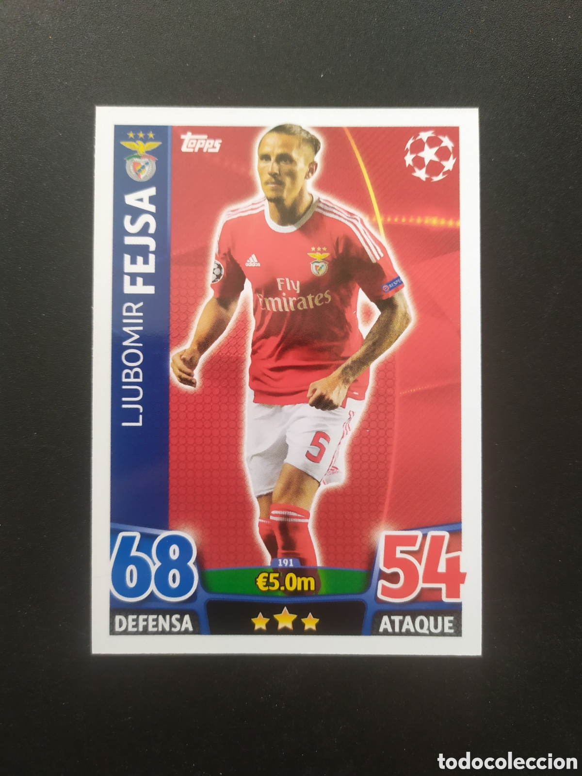 Cromos de f&uacute;tbol: UEFA Champions match attax topps 2015 2016 15 16 Fejsa n&deg; 191 Benfica