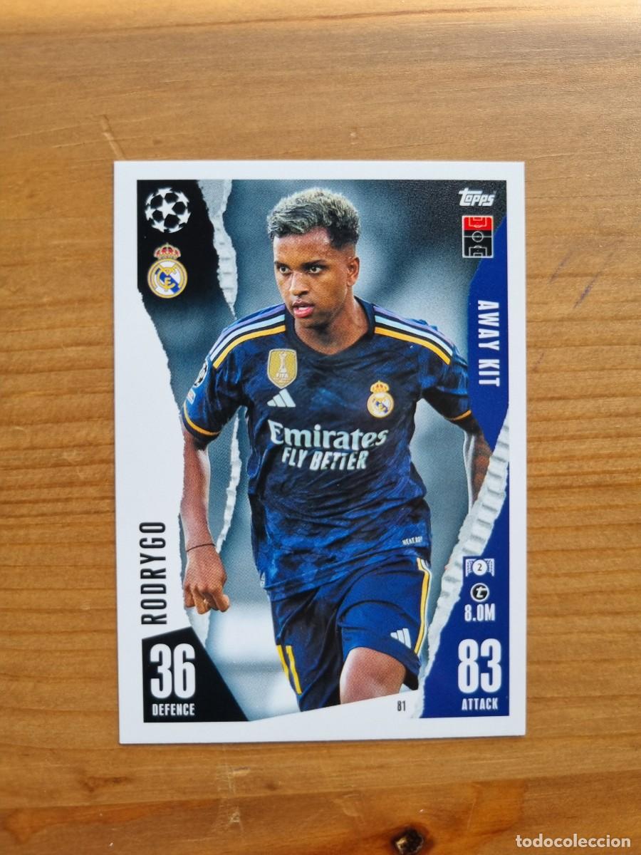 Cromos de f&uacute;tbol: 81 RODRYGO (Real Madrid CF) AWAY KIT. Match Attax Extra 2023 2024 23 24 (Topps)