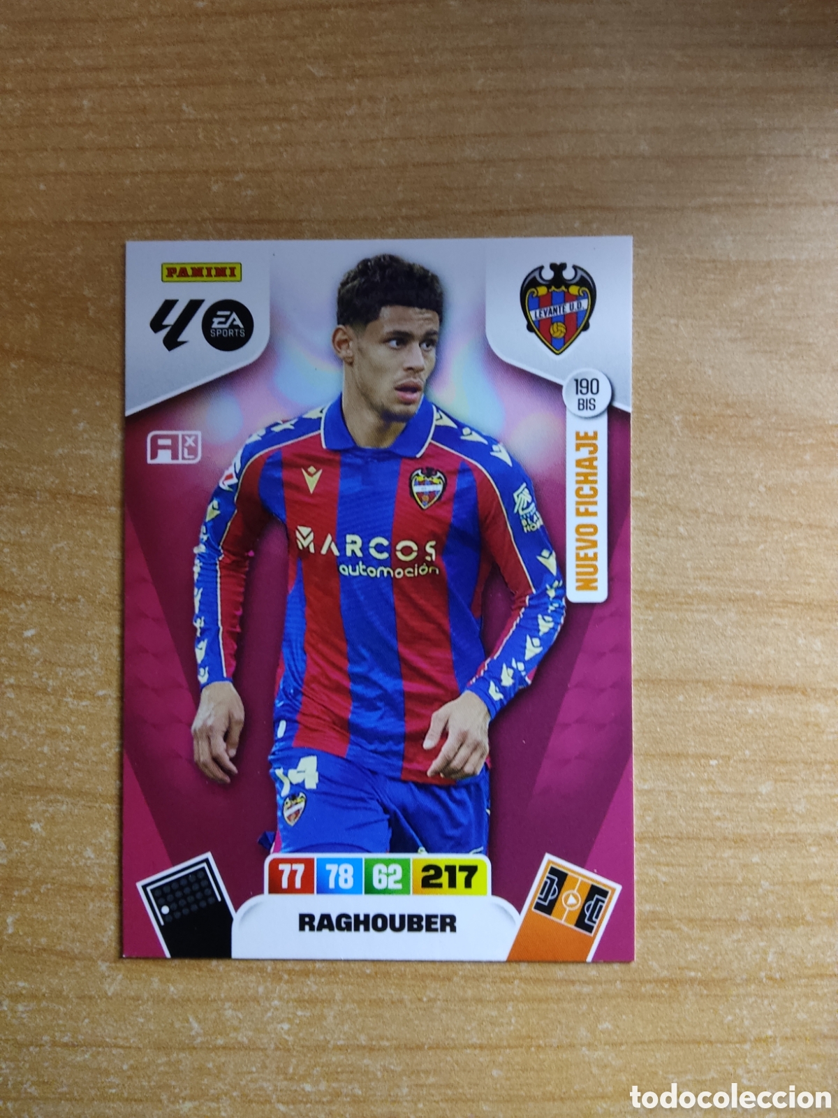 Cromos de f&uacute;tbol: 190 BIS RAGHOUBER NUEVO FICHAJE LEVANTE ADRENALYN XL LIGA 2025 2026